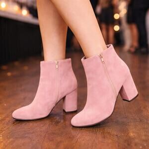 Unlace Pink Suede Ankle Boots Size 38 (US 8.5) Made in Italy – One of a Kind